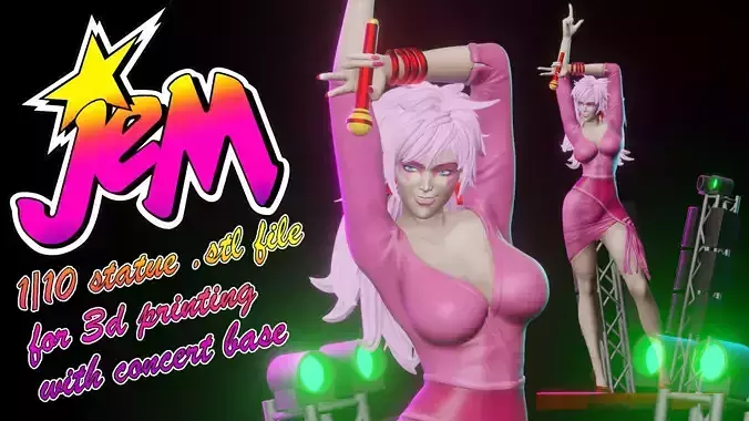Jem and the Holograms - 1to10 STL file 3D print model