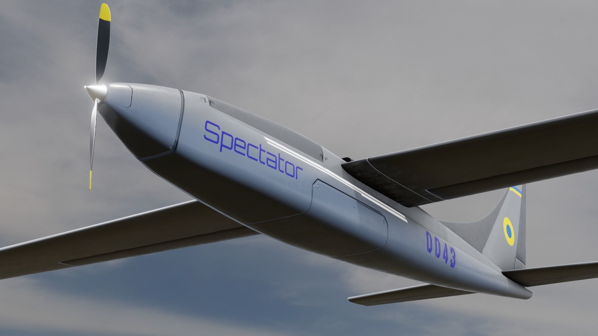 UAV Spectator-M1 Ukrainian military drone  Low-poly 3D model_5