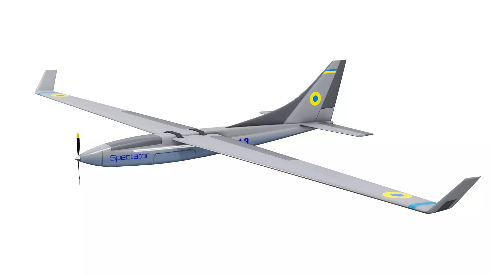 UAV Spectator-M1 Ukrainian military drone  Low-poly 3D model_0