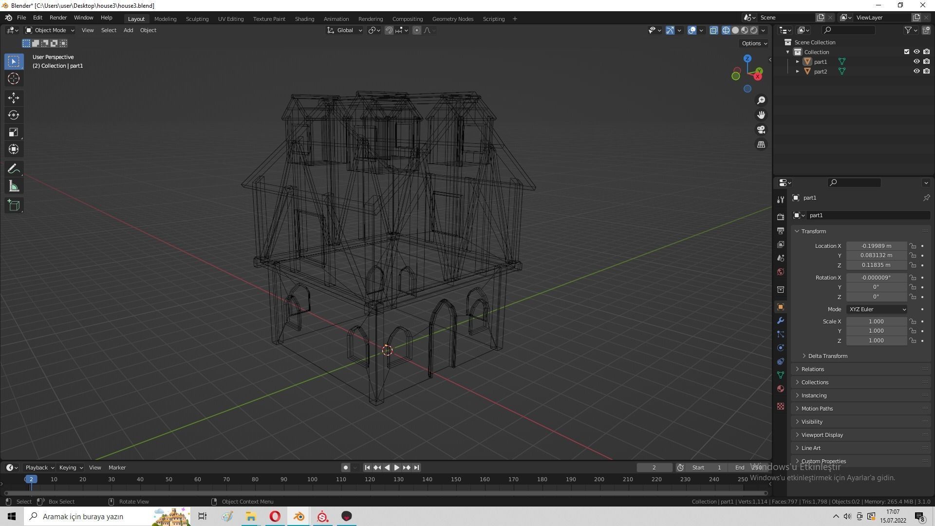 Medieval Village House 3 Low-poly 3D model_21