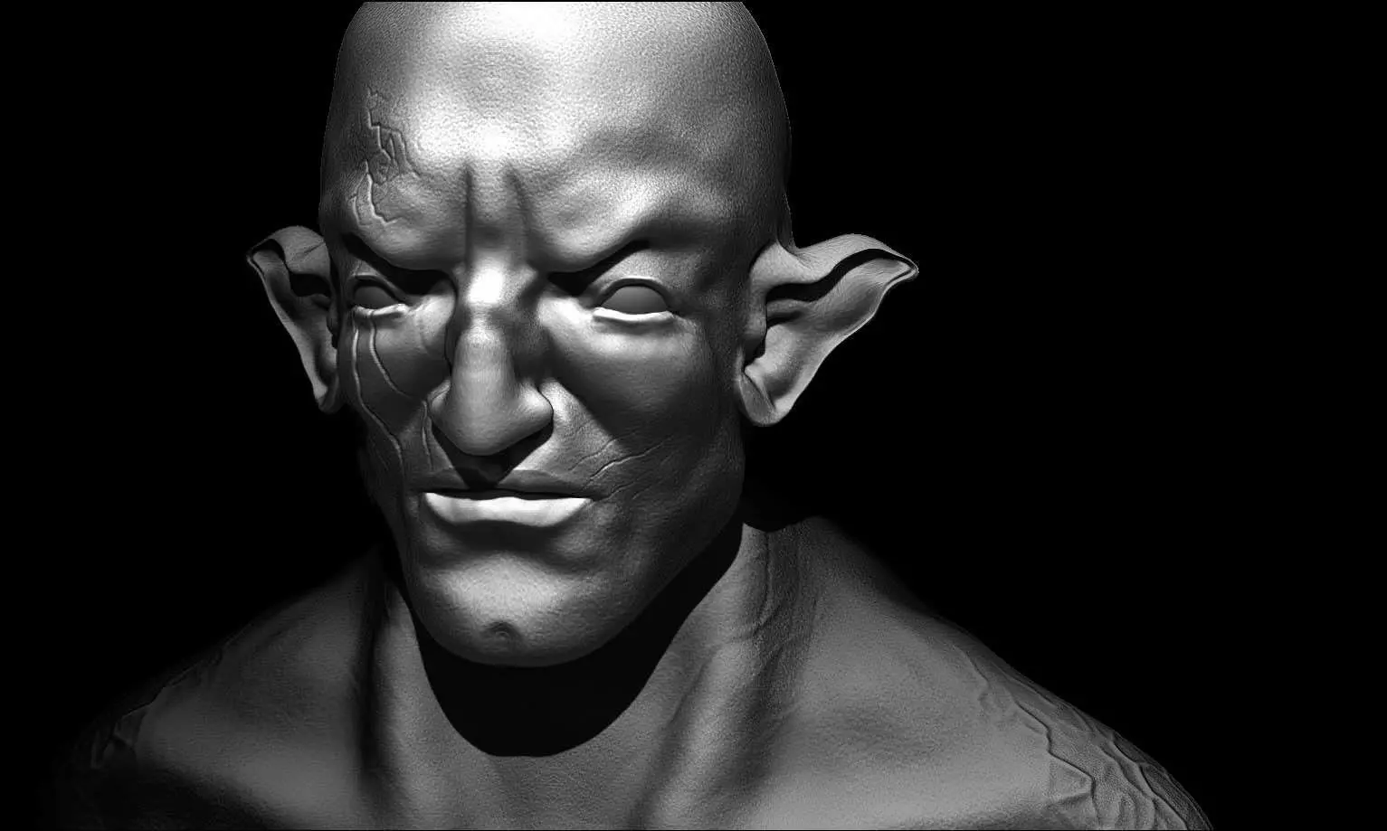 creature face sculpt zegon 3D model_0