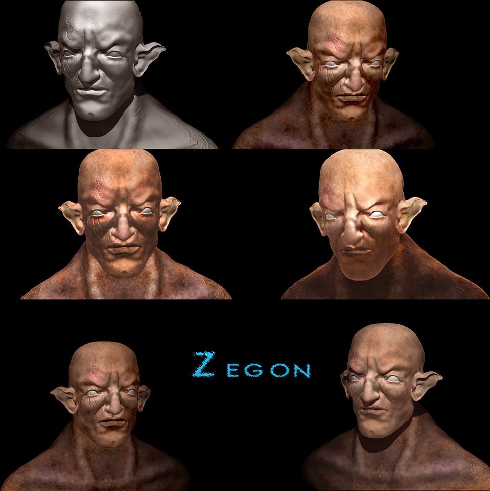 creature face sculpt zegon 3D model_1