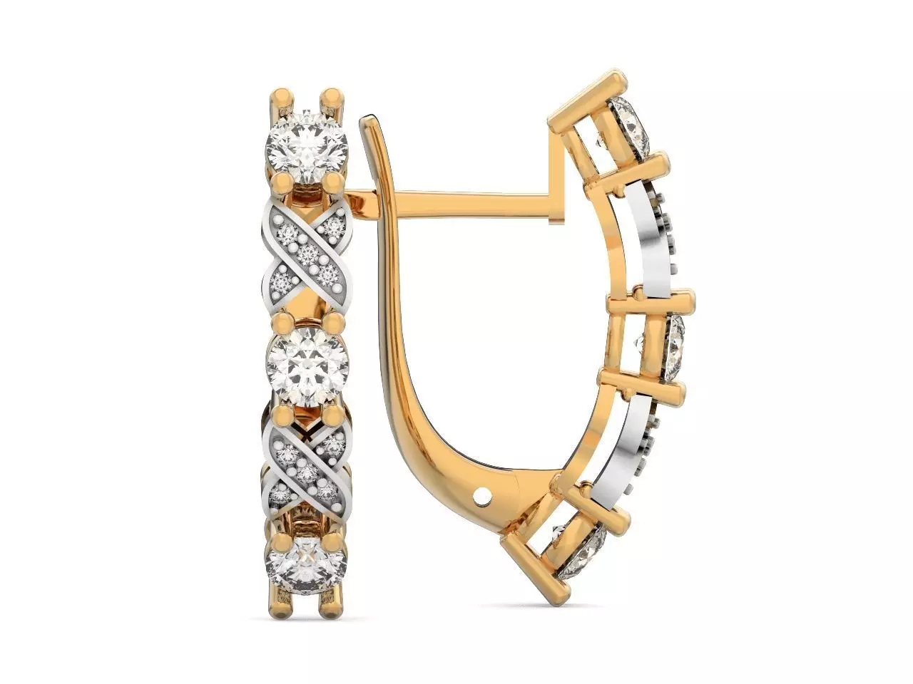elegant earrings with stones 235 3D print model