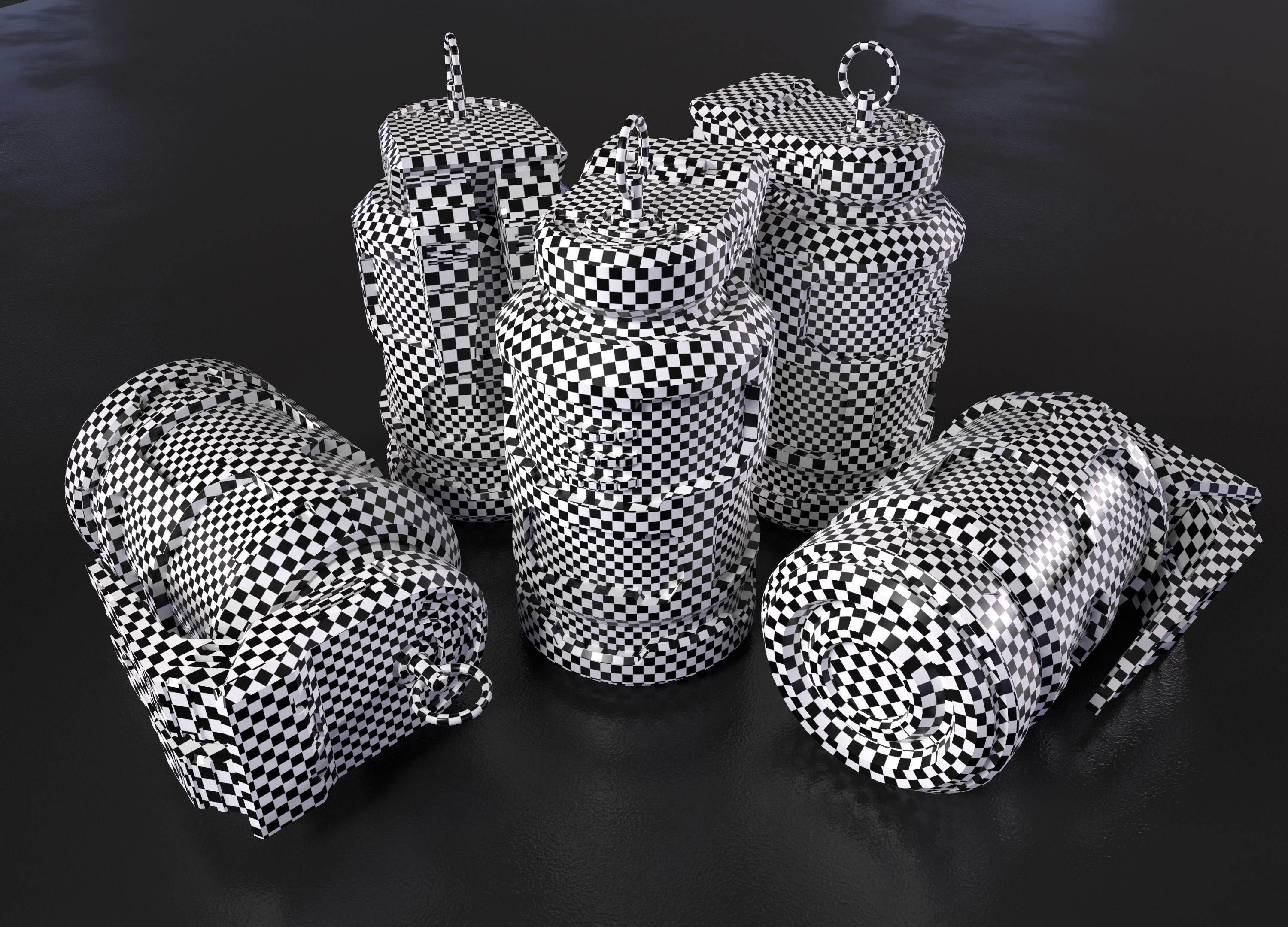 Sci-fi Grenade Low-poly 3D model_12