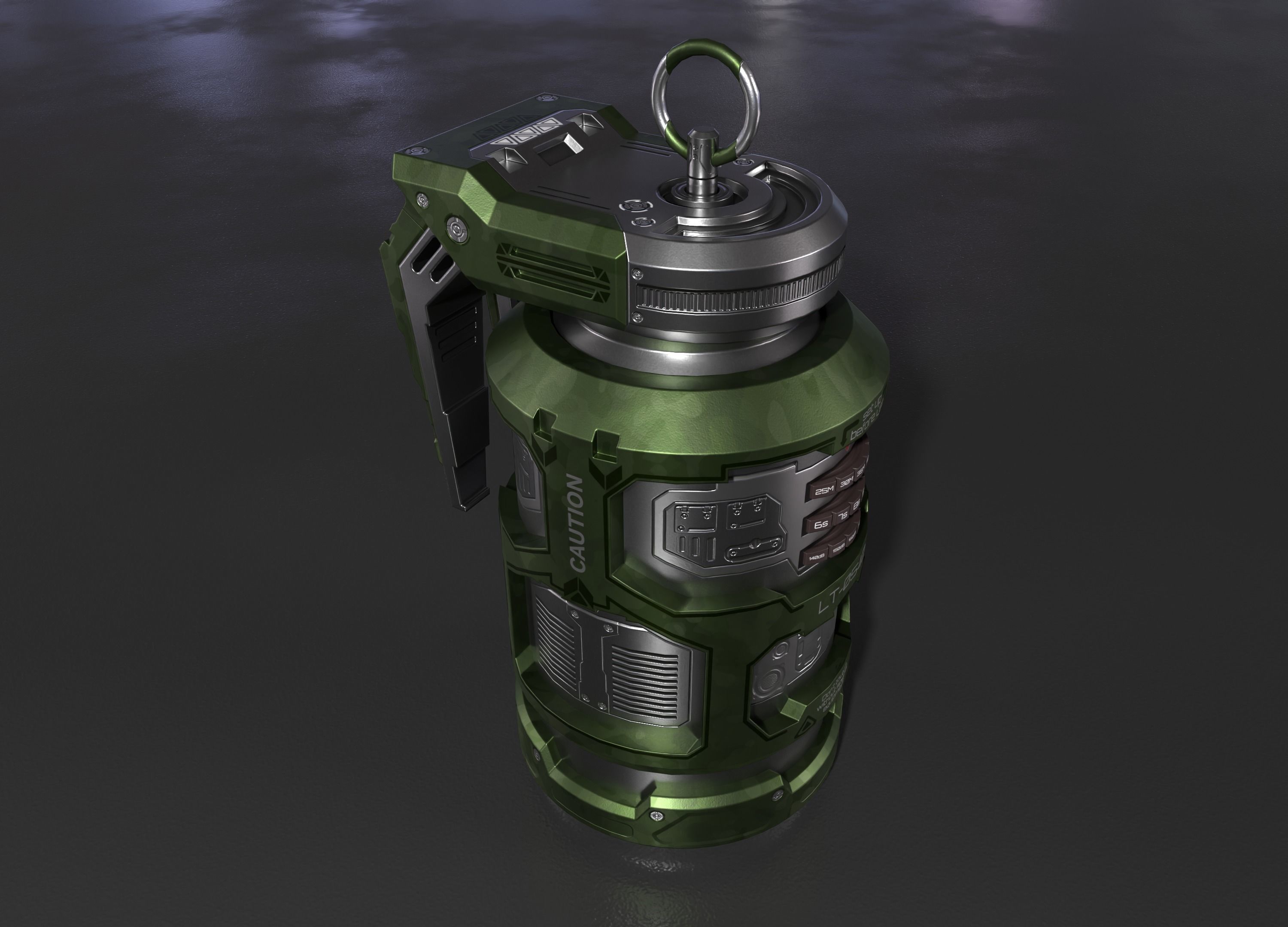 Sci-fi Grenade Low-poly 3D model_6