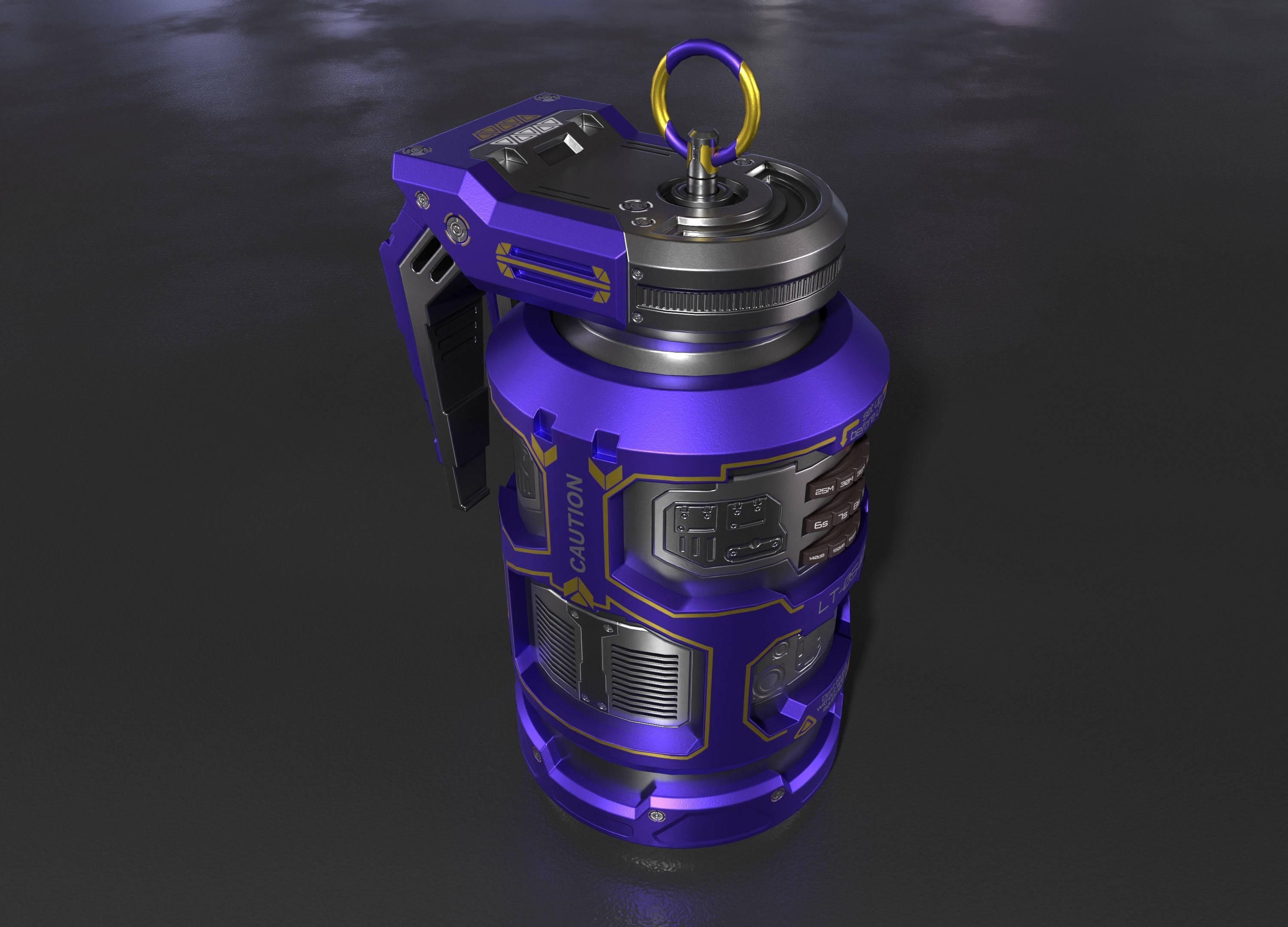 Sci-fi Grenade Low-poly 3D model_8