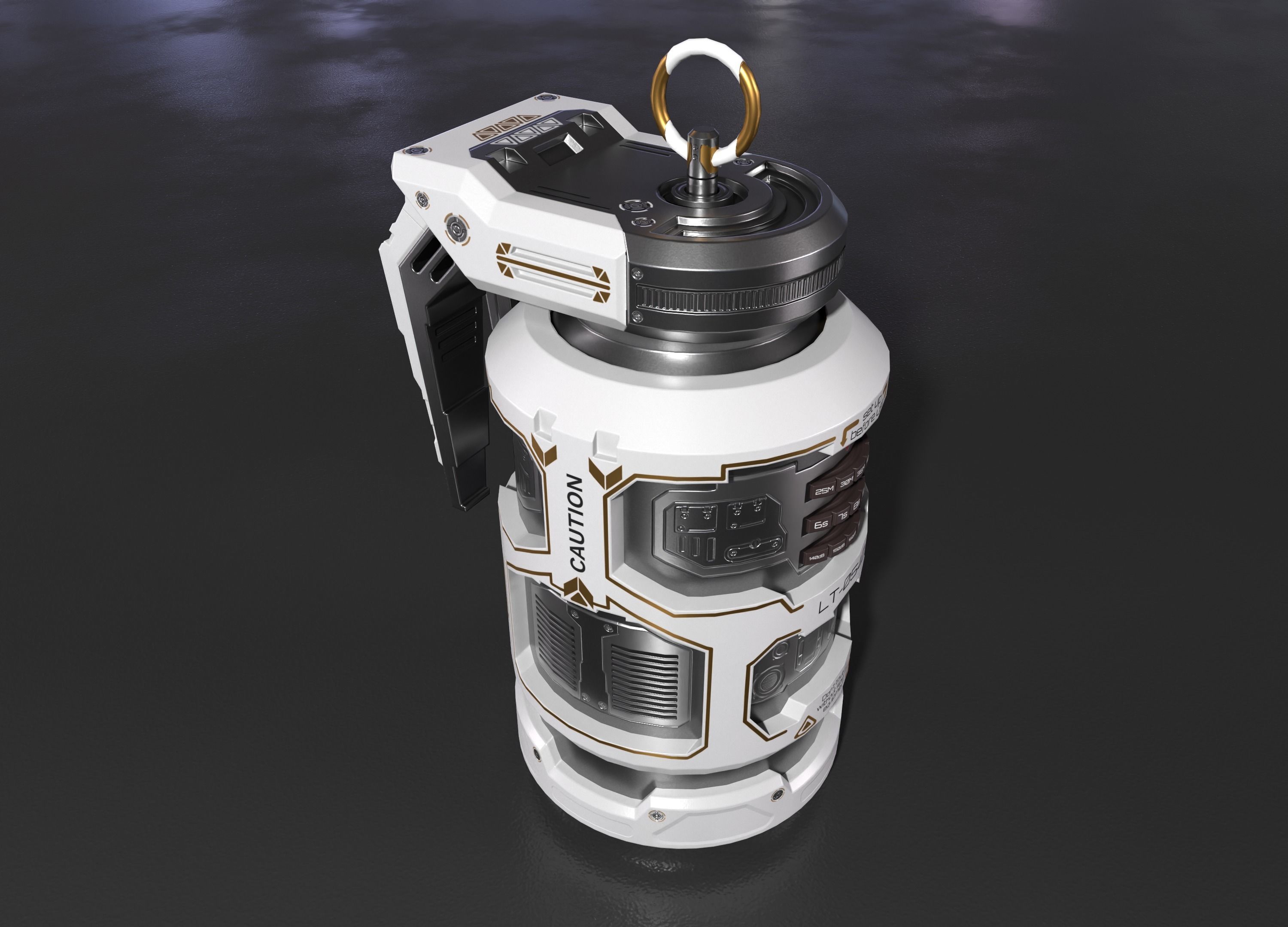 Sci-fi Grenade Low-poly 3D model_5