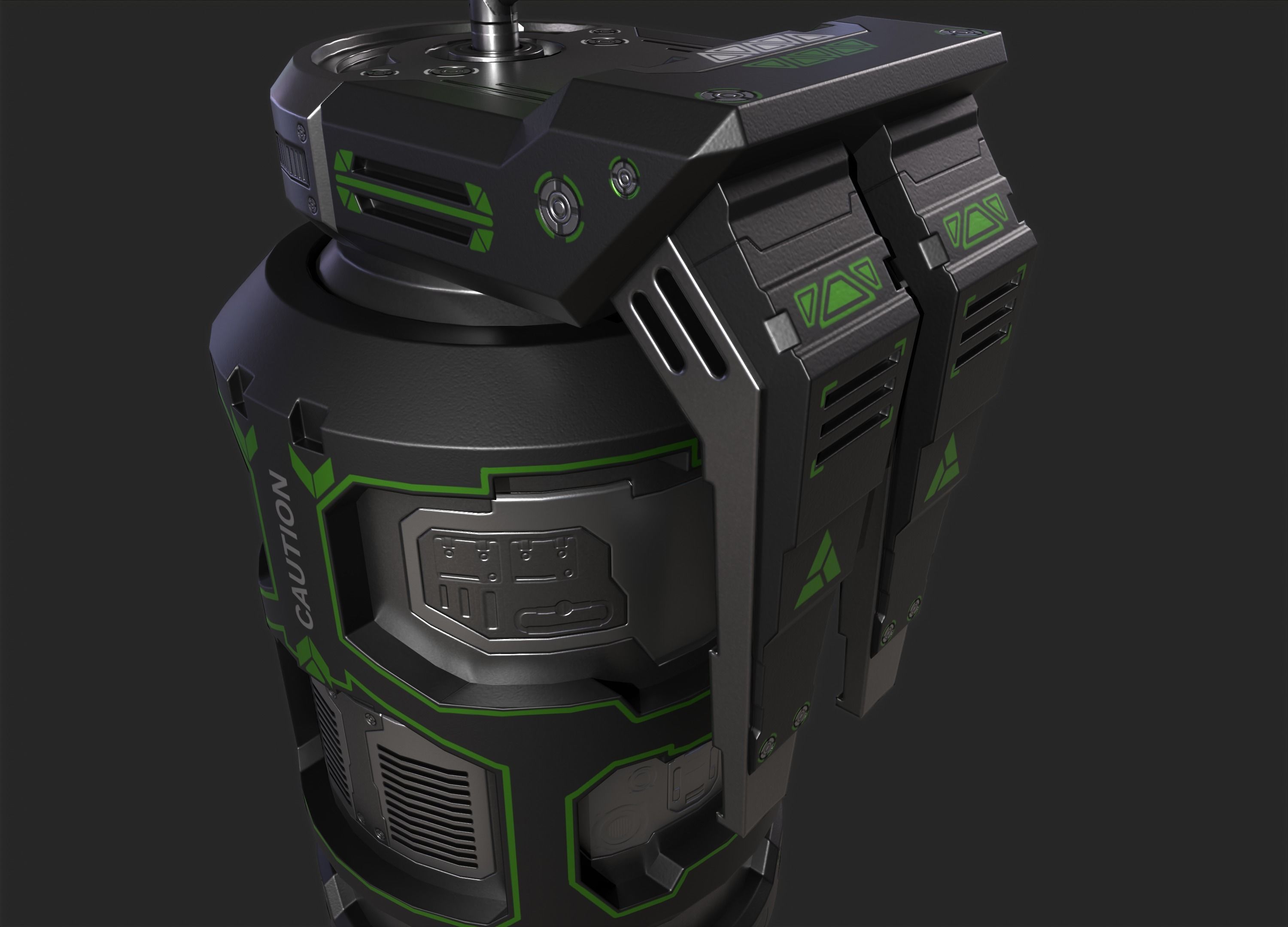 Sci-fi Grenade Low-poly 3D model_10