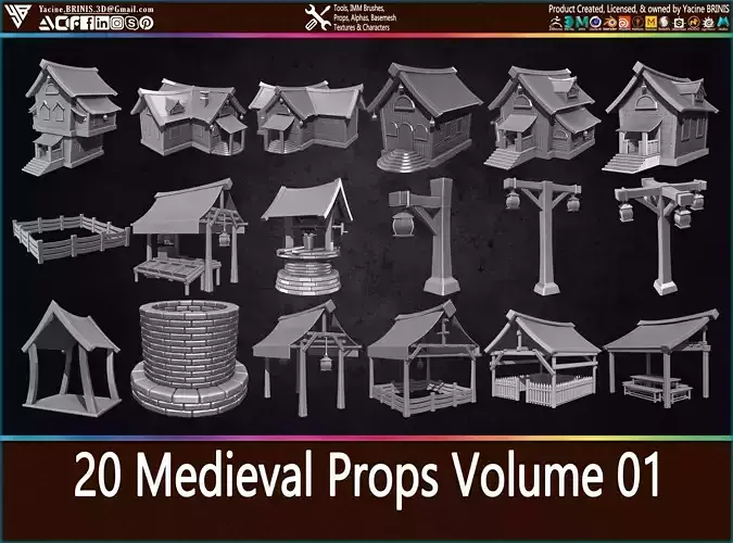 20 Medieval Props Volume 01