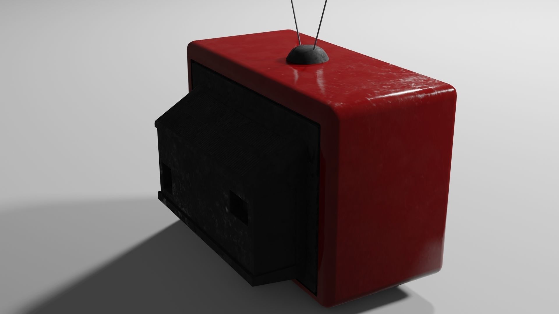 CRT TV Low-poly 3D model_3