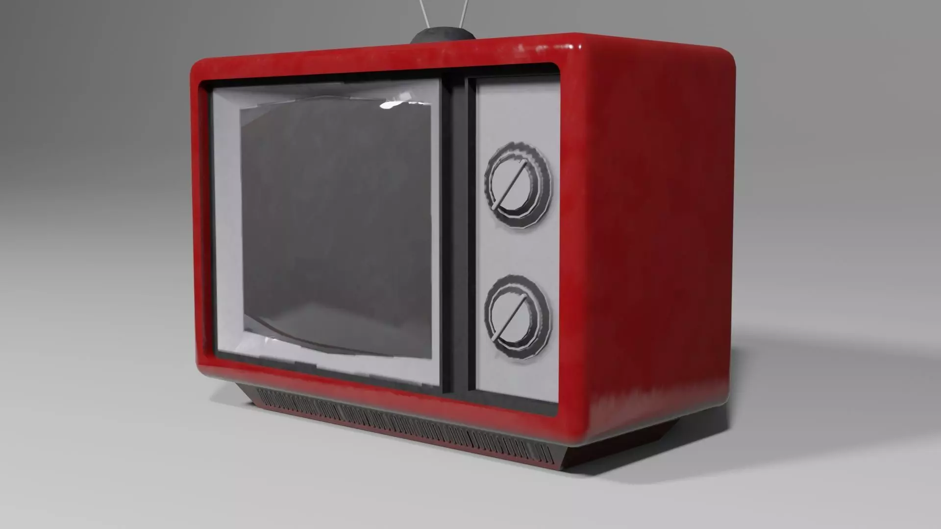 CRT TV Low-poly 3D model_0