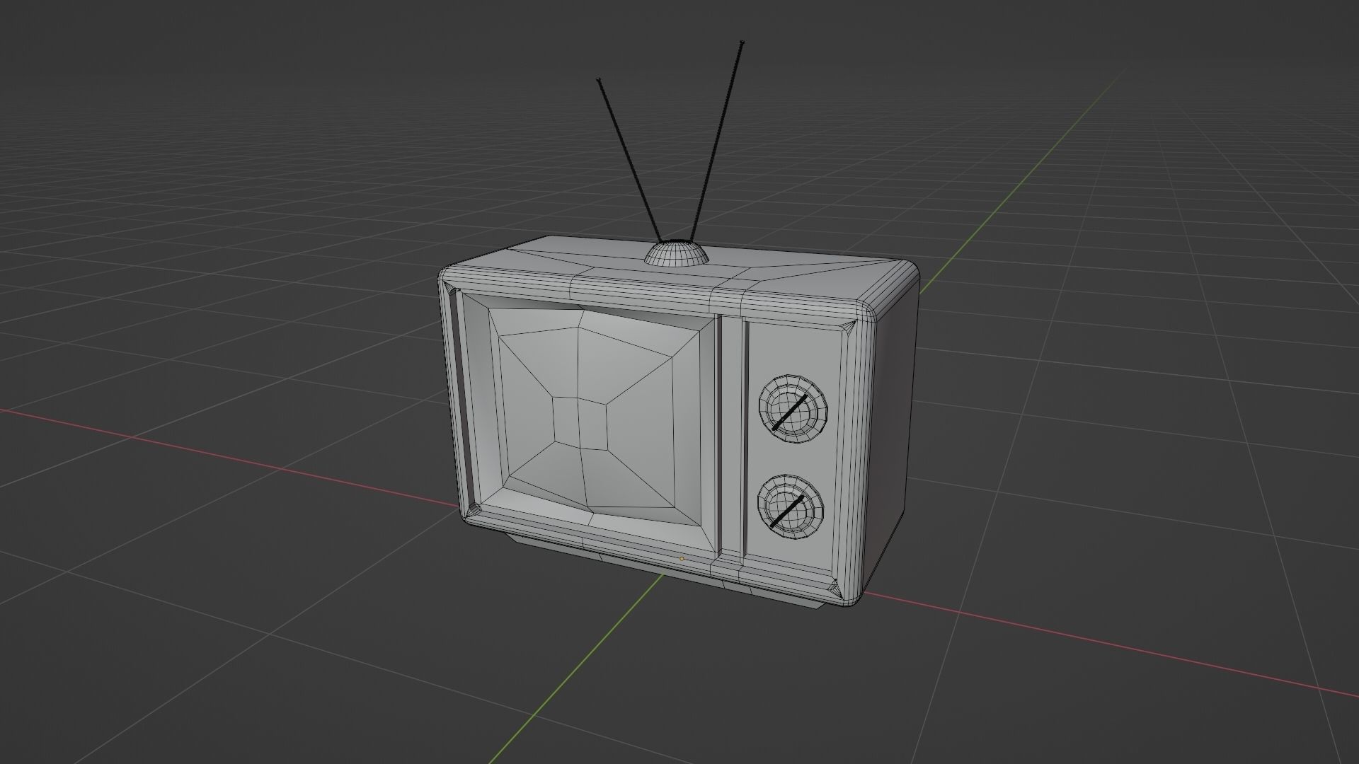 CRT TV Low-poly 3D model_4