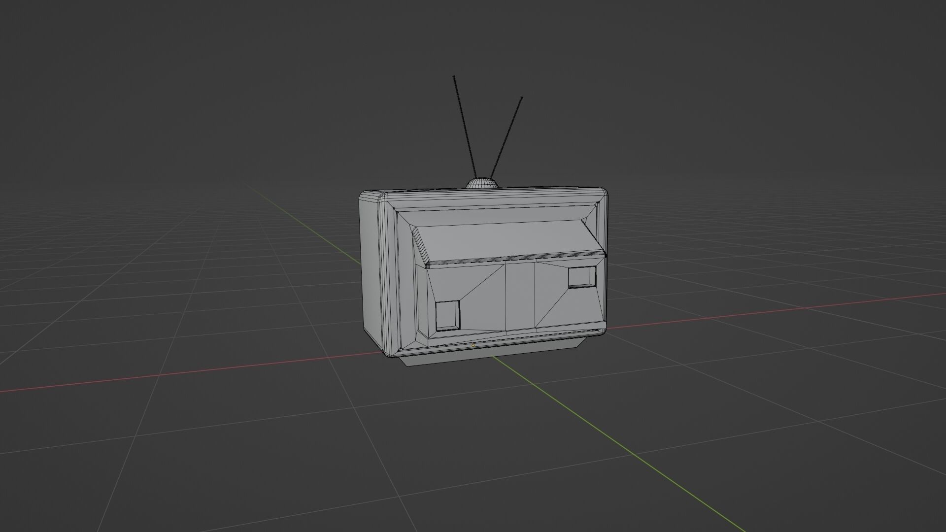 CRT TV Low-poly 3D model_5