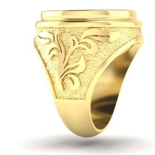 mens signet  ring with black onyx gem 3D print model_2