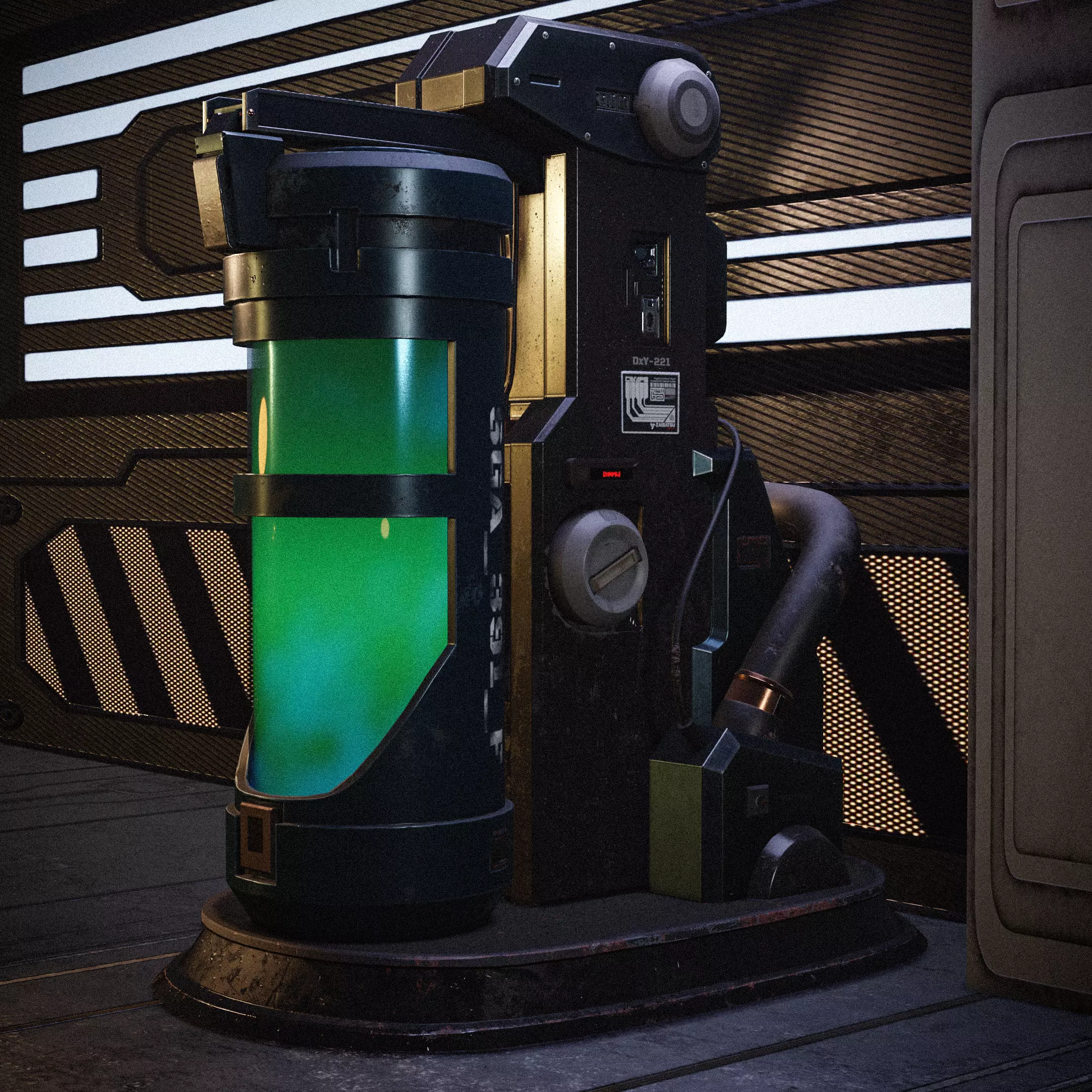 Cryopod Sci Fi low poly Low-poly 3D model