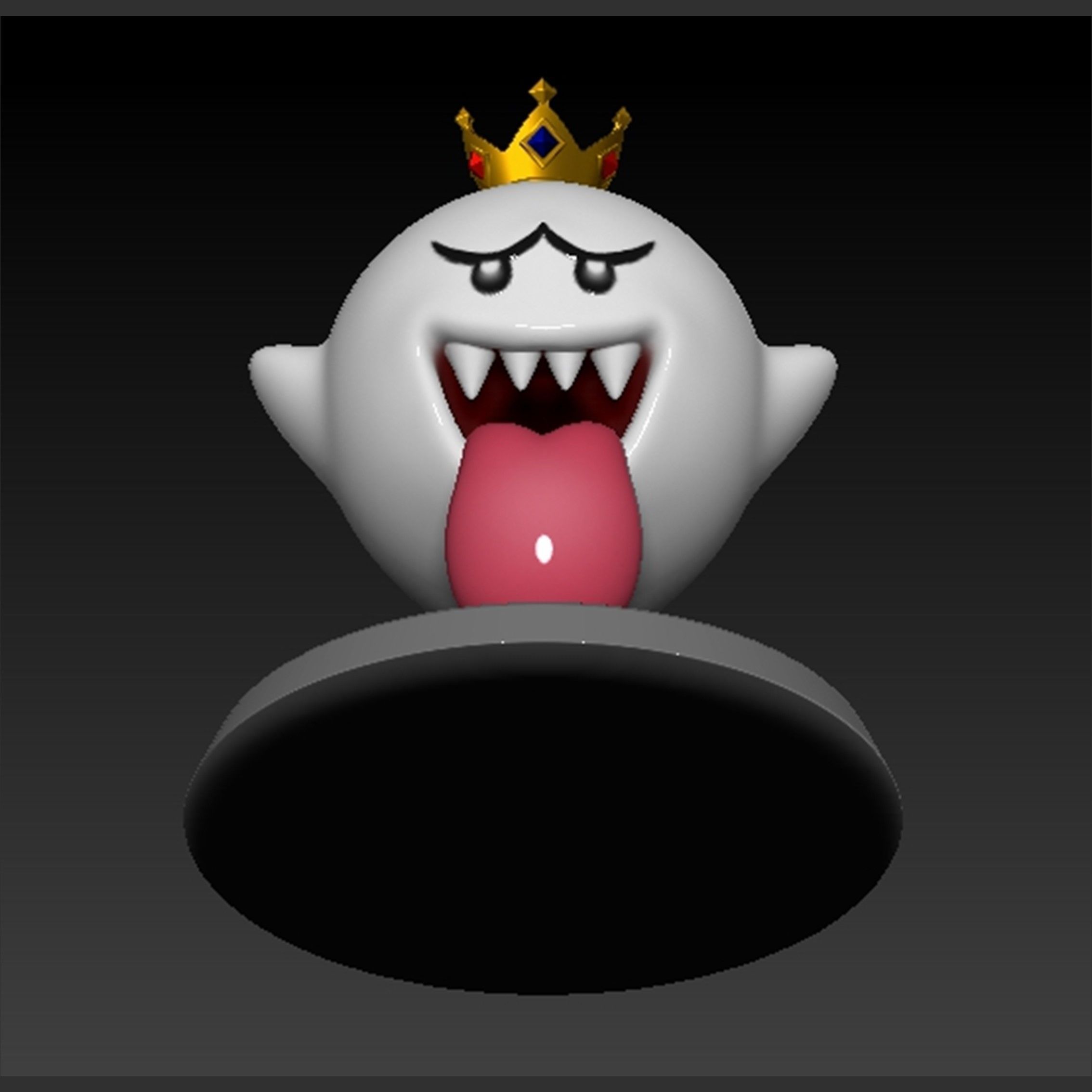 King Boo Ghost Mario Based 3D print model_15