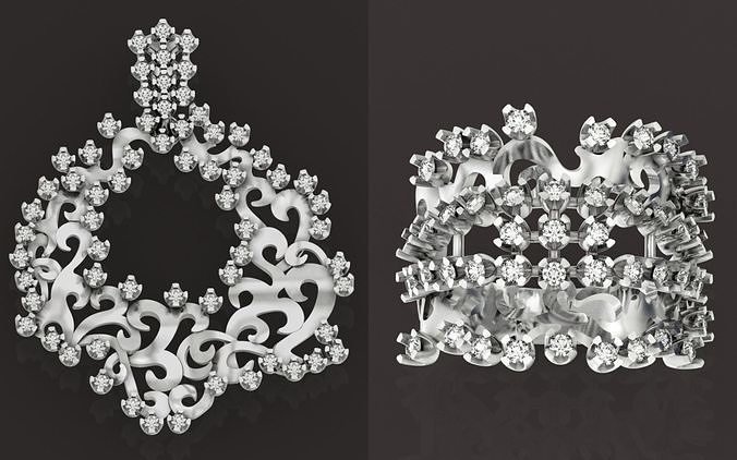  collection ring and pendant vintage lace with stones 239 