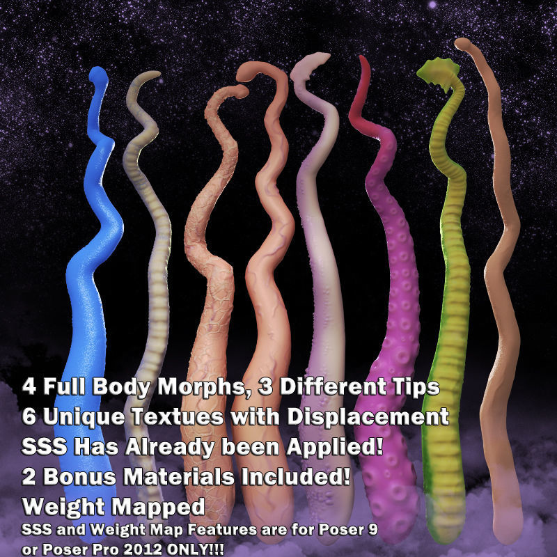 Darkseals Tentacle for Poser 3D model_1