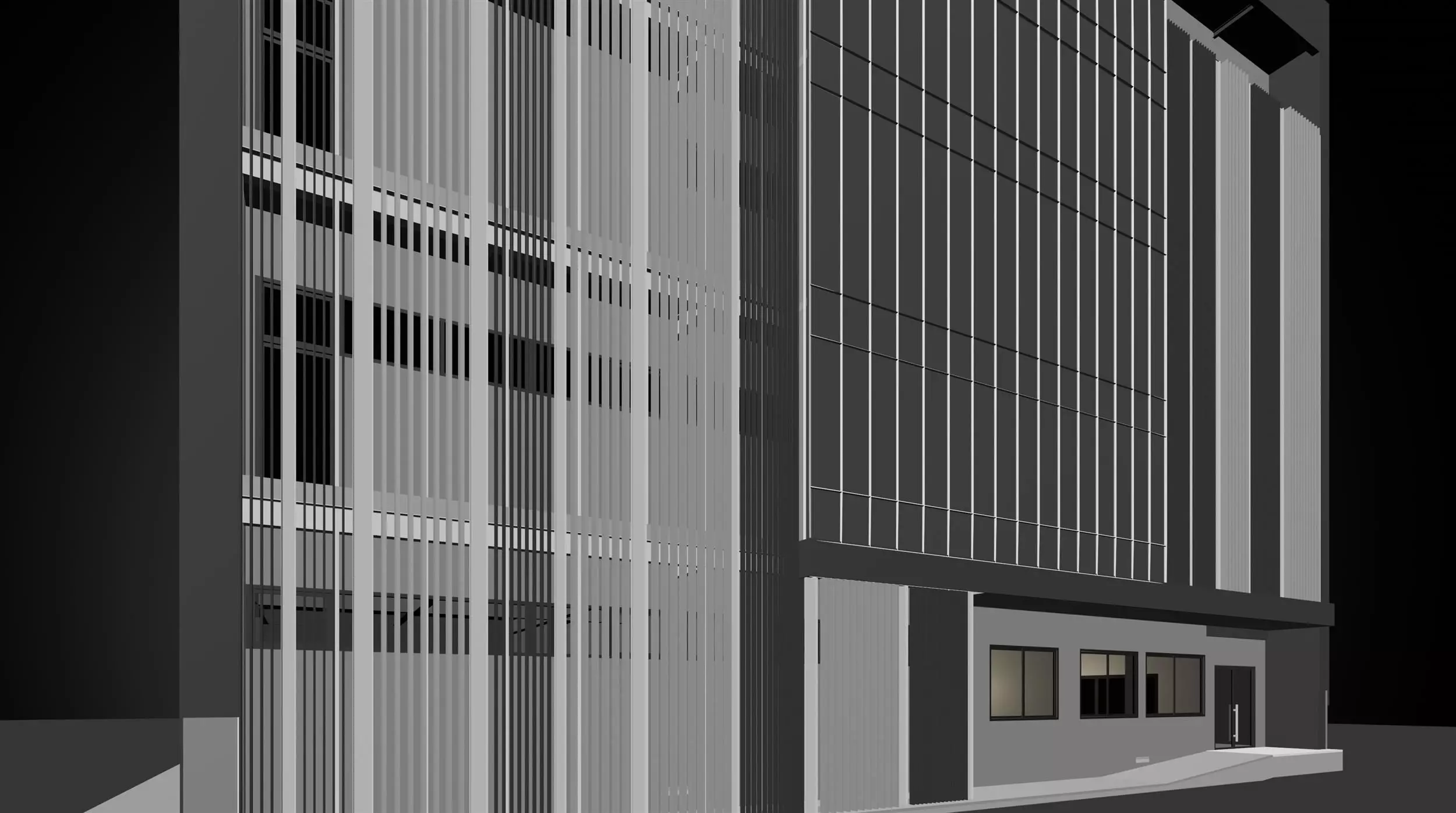 Grey Office 3D model_0
