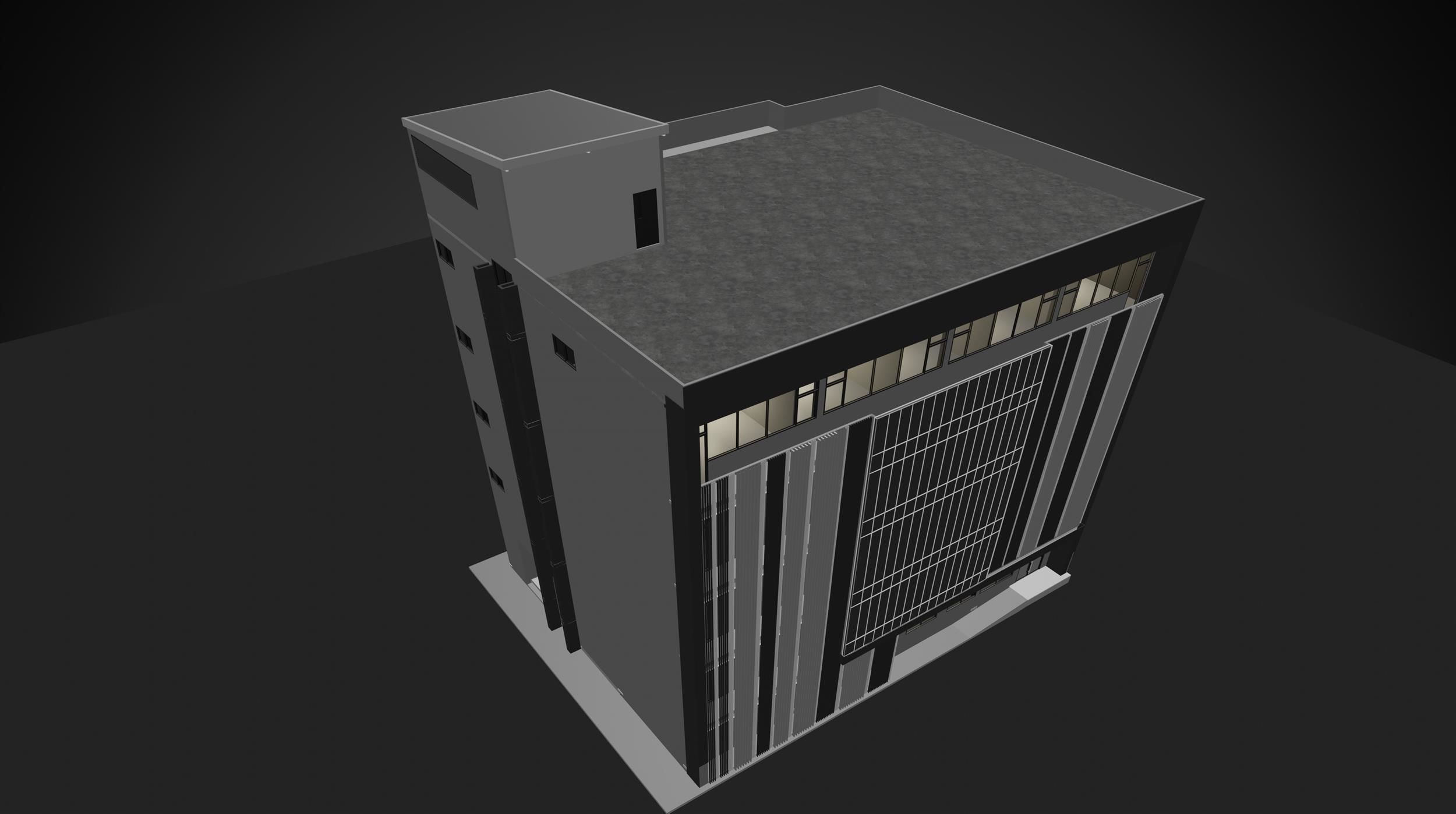 Grey Office 3D model_2