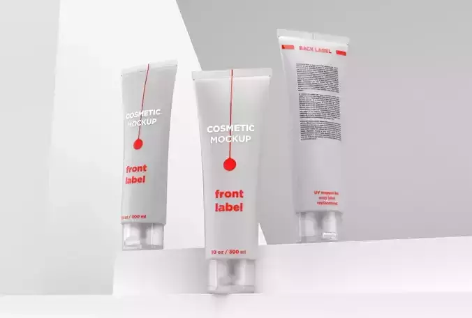 Cosmetic Cream Tube Mockup