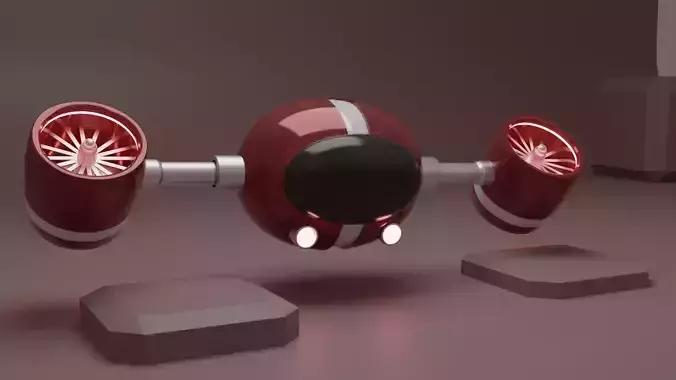 Aviated Robot - Red Version  3D model