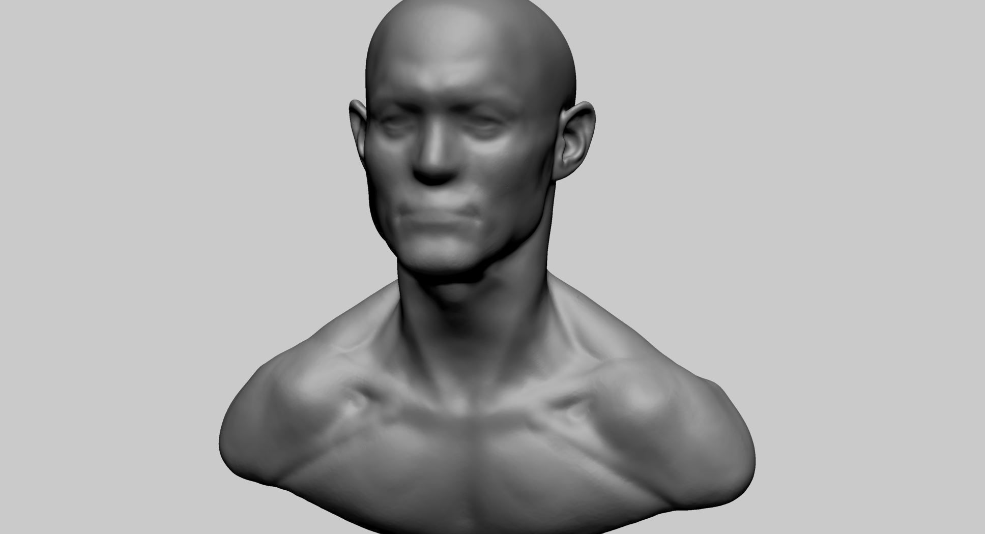 Base Male Head B 3D model_7