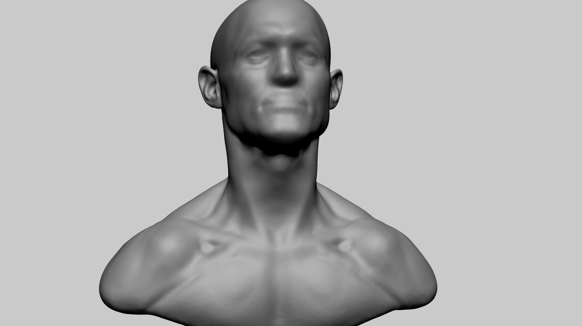 Base Male Head B 3D model_8