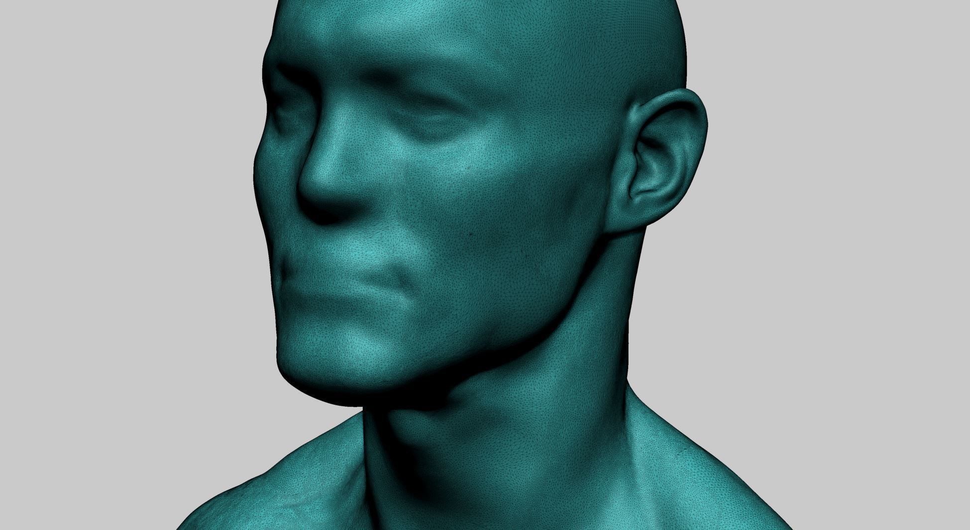 Base Male Head B 3D model_11