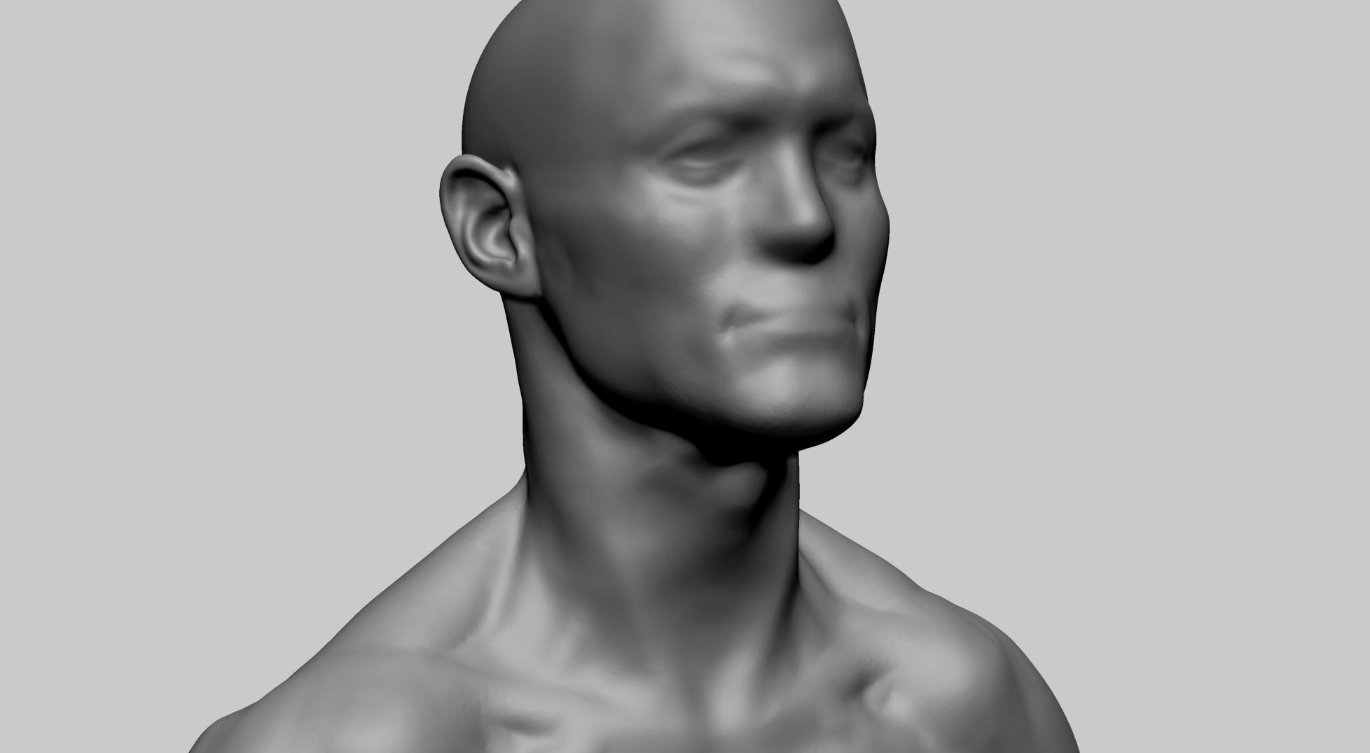 Base Male Head B 3D model_9