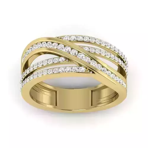 PR-368 gold ring with two rows of diamonds