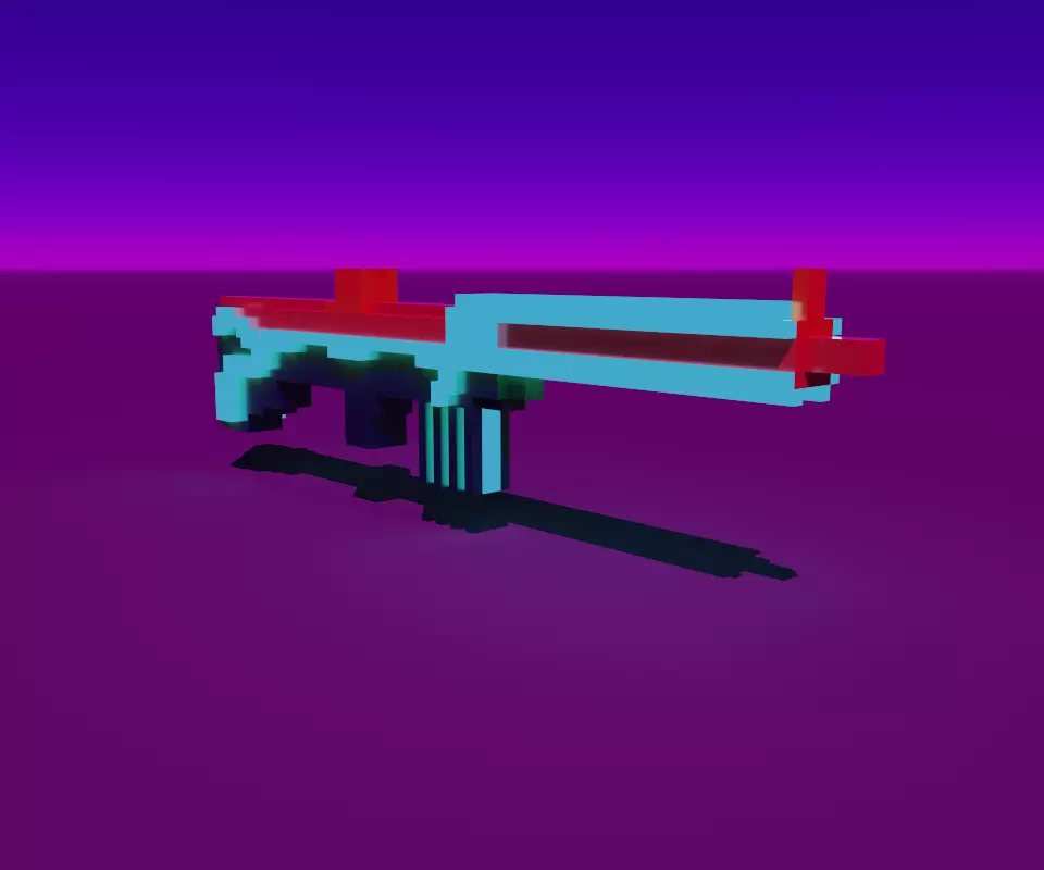 FuntasticGunVox pixel gun Low-poly 3D model_0