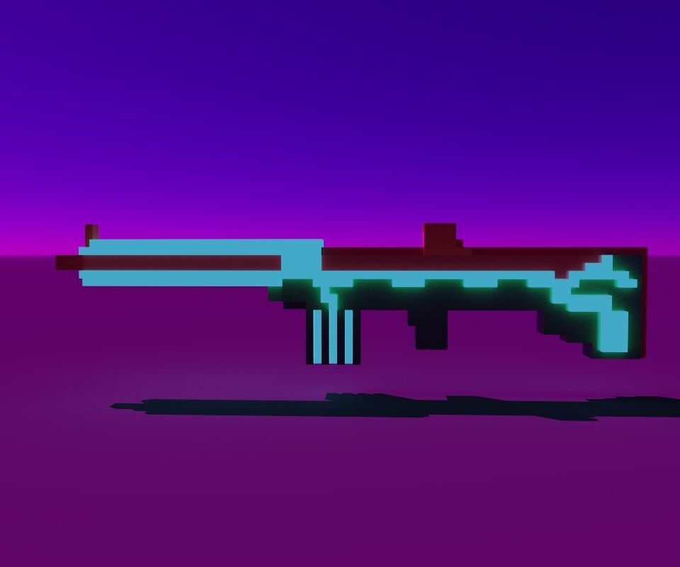 FuntasticGunVox pixel gun Low-poly 3D model_3