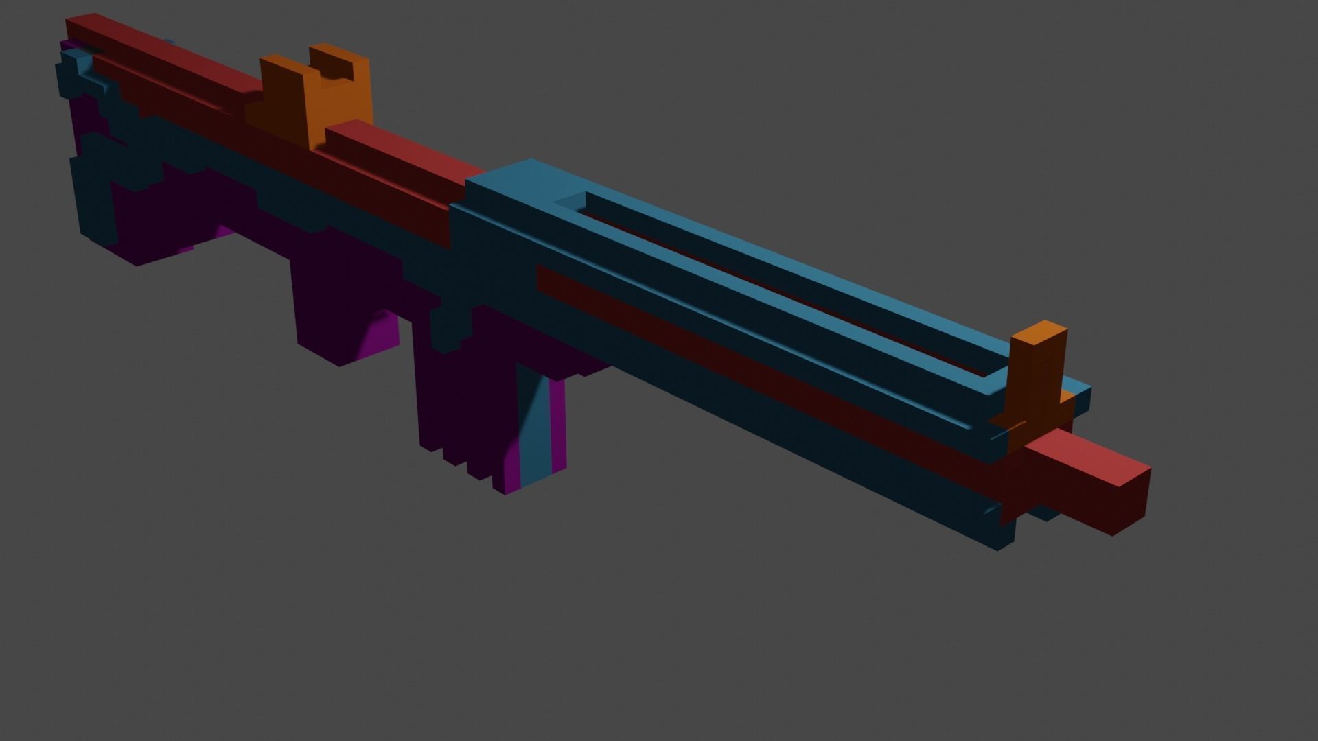 FuntasticGunVox pixel gun Low-poly 3D model_5