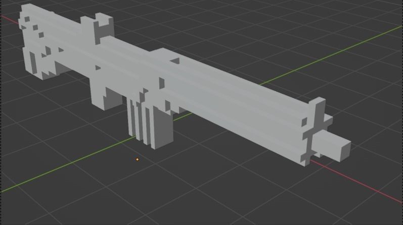 FuntasticGunVox pixel gun Low-poly 3D model_6