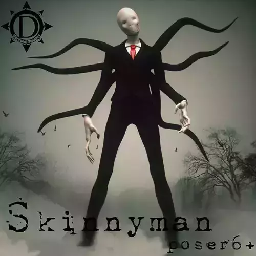 Skinnyman slender man with tentacles 3D model