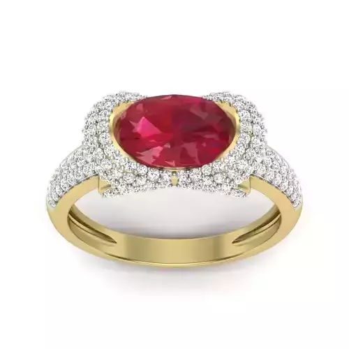 Women gemstone ring 3dm Render details