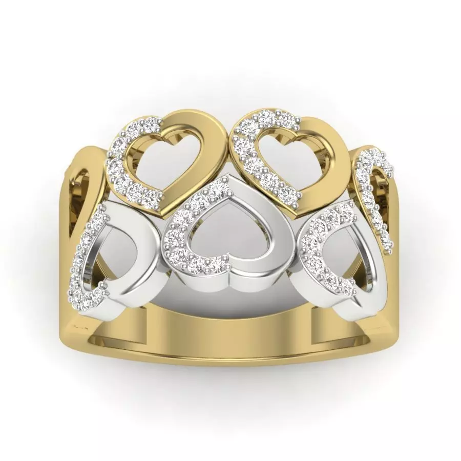 Women heart shape ring 3dm Render details 3D print model