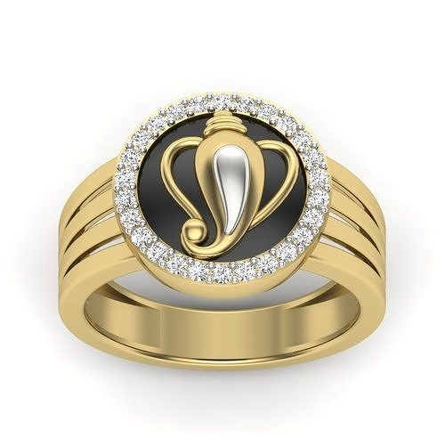 Lord Ganesh ring 3dm render details  3D print model