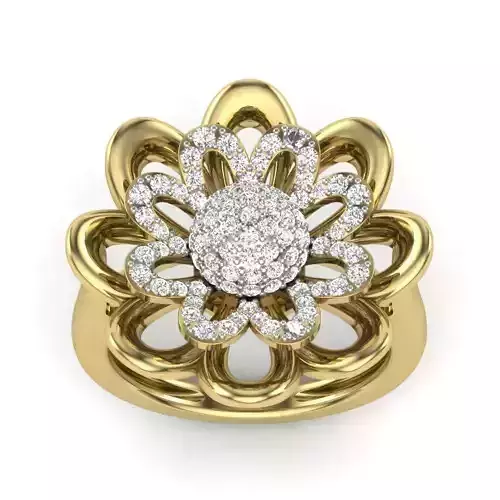  Women flower ring 3dm Render details