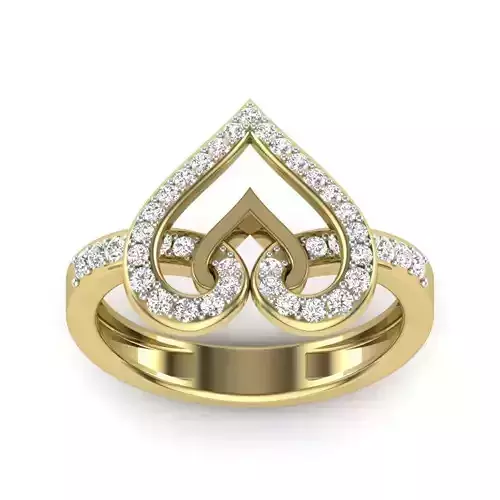 Women heart ring 3dm Render details