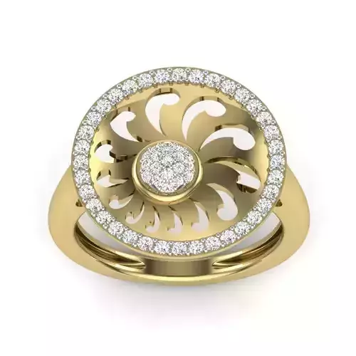 Women cocktail cluster ring 3dm Render details