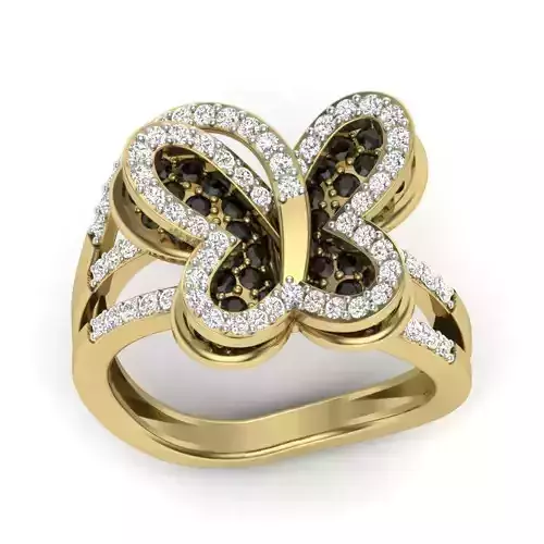 Women Butterfly ring 3dm Render details