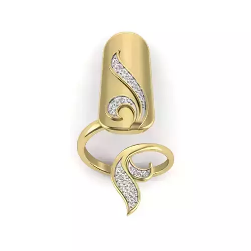 Women cocktail nail ring 3dm Render details