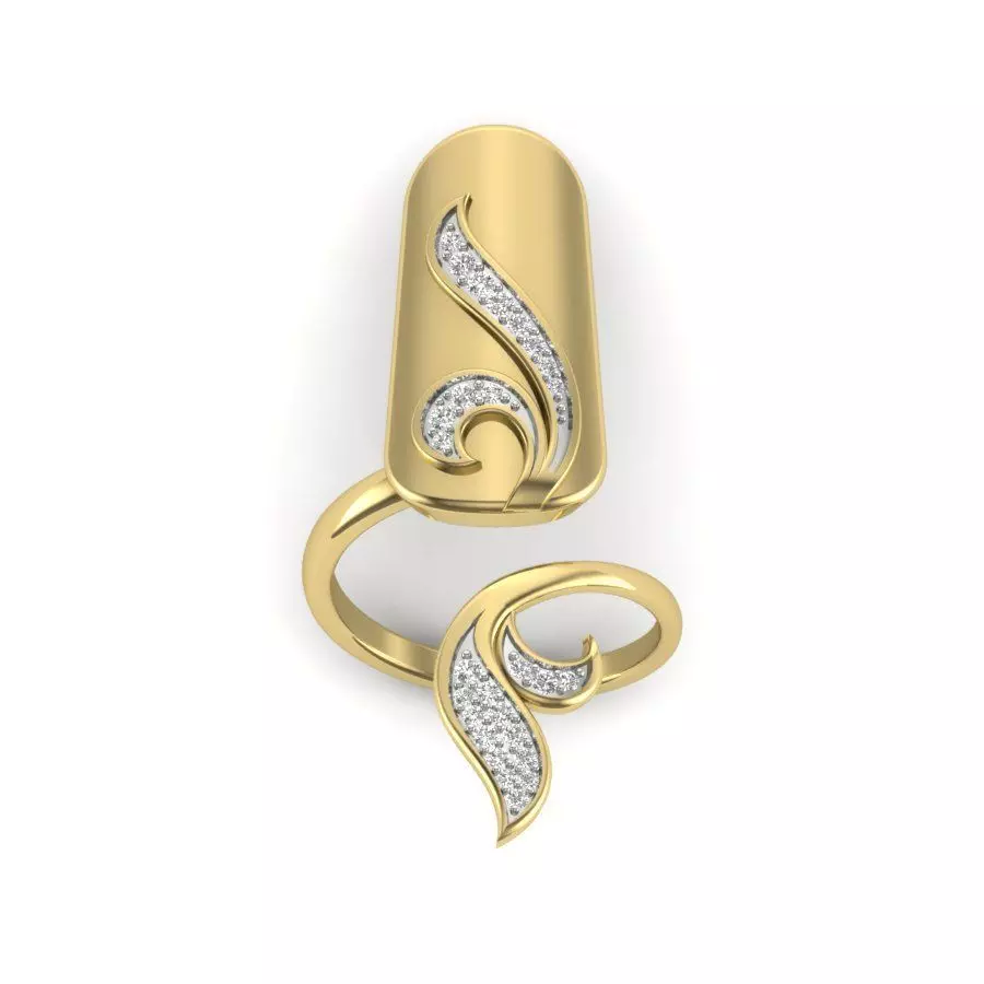 Women cocktail nail ring 3dm Render details 3D print model