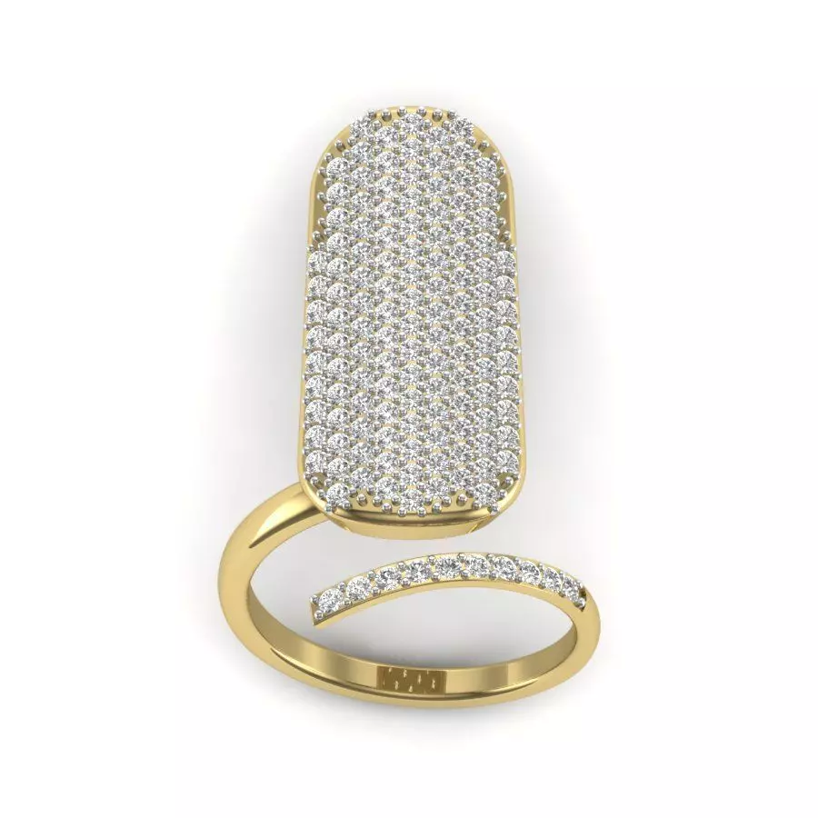 Women nail diamond ring 3dm Render details 3D print model
