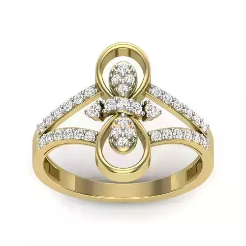 Women split shank ring 3dm Render details