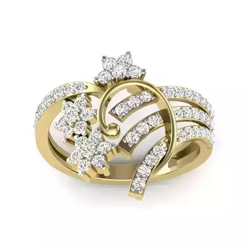 Women flower ring 3dm Render details