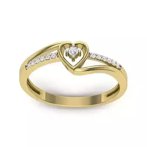 Women solitaire heart ring 3dm Render details