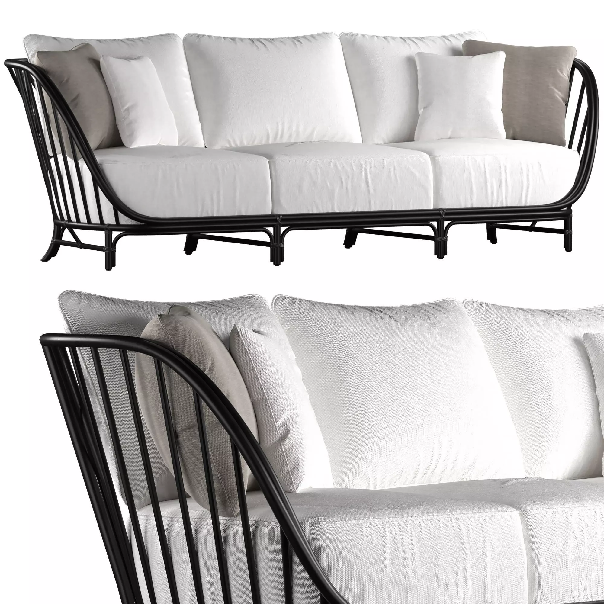 KYOTO ALU SOFA 3 SEAT 3D model